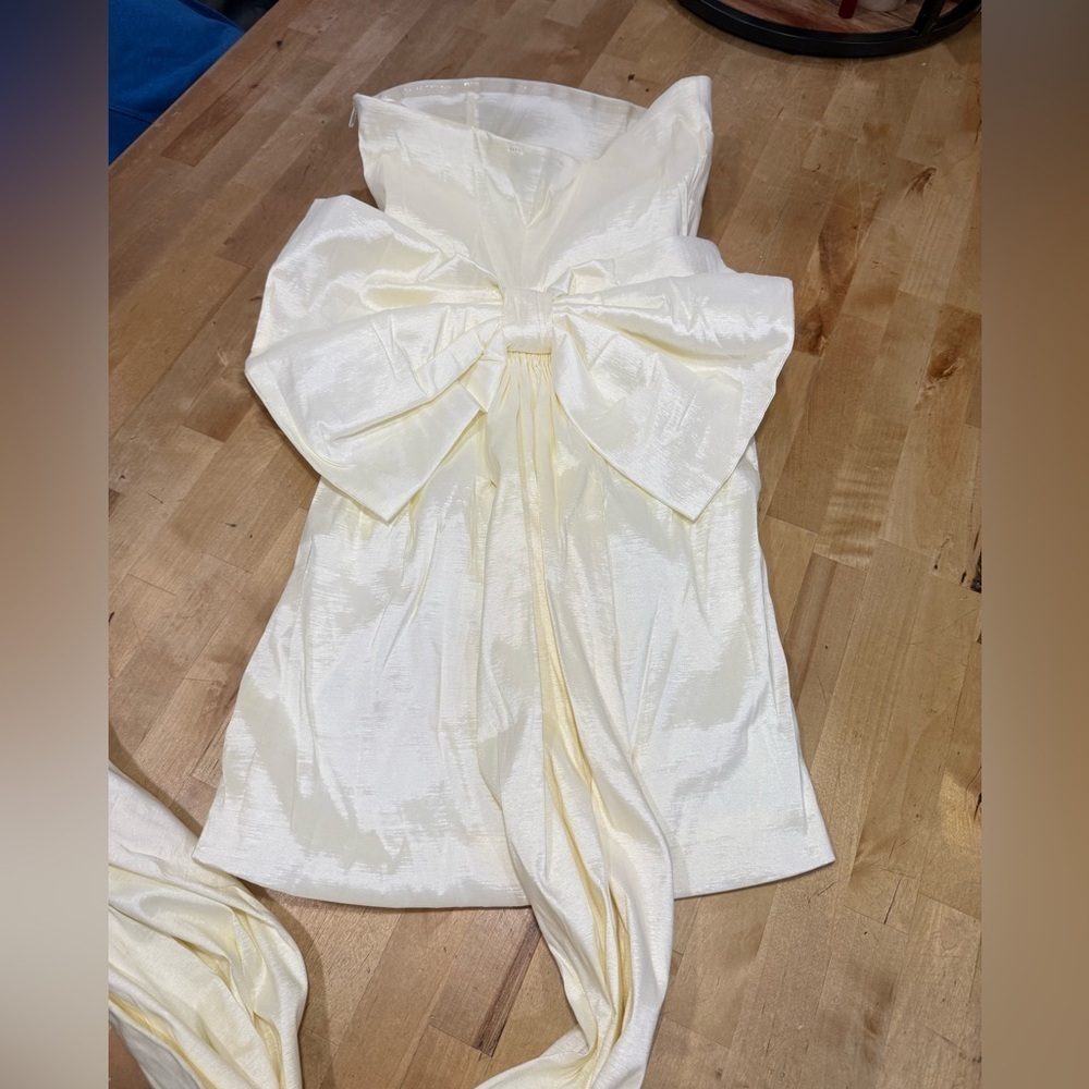 AKIRA Cream Satin Dress